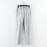 2018 New Jeans Plus Size Pants Women's Spring Korean Elastic Waist Pants Feet Pants 7 Color Solid Slim Was Thin Pencil Pants