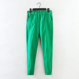 2018 New Jeans Plus Size Pants Women's Spring Korean Elastic Waist Pants Feet Pants 7 Color Solid Slim Was Thin Pencil Pants