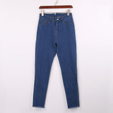 2018 New Hot Sexy Back Zipper Long Jeans Women Basic Classic High Waist Skinny Pencil Blue Denim Pants Elastic Stretch Jeans