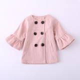 2018 New girls fashion jackets baby girls coats children outerwear kids tops flare sleeve 3 colors wholesale 17120209
