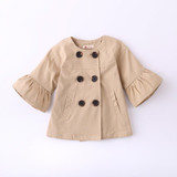 2018 New girls fashion jackets baby girls coats children outerwear kids tops flare sleeve 3 colors wholesale 17120209