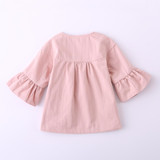 2018 New girls fashion jackets baby girls coats children outerwear kids tops flare sleeve 3 colors wholesale 17120209