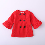 2018 New girls fashion jackets baby girls coats children outerwear kids tops flare sleeve 3 colors wholesale 17120209