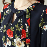 2018 New flower printing Women Blouses shirt flare Sleeve Chiffon women's clothing casual V Collar bow women tops Blusas D278 30