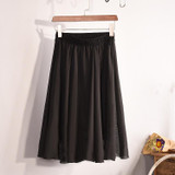 2018 New Fashion Womens Chiffon Skirt Summer Ladies Casual Slim Beach Pleated Skater Midi Skirts Saia High Waist Faldas Mujer