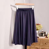 2018 New Fashion Womens Chiffon Skirt Summer Ladies Casual Slim Beach Pleated Skater Midi Skirts Saia High Waist Faldas Mujer