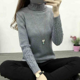 2018 new fashion Women white Lapel turtleneck sweater female basic knitted shirt Twist thick slim long sleeve pullover sweater