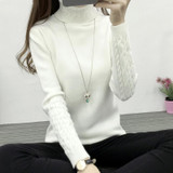 2018 new fashion Women white Lapel turtleneck sweater female basic knitted shirt Twist thick slim long sleeve pullover sweater