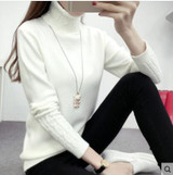 2018 new fashion Women white Lapel turtleneck sweater female basic knitted shirt Twist thick slim long sleeve pullover sweater