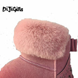 2018 new fashion women shoes winter rivets turned-over short plush warm snow boots sweet student short boots