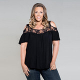 2018 New Fashion Women Off Shoulder Summer Tops Short Sleeve Lace Patchwork Loose Casual Plus Size Women Blouses Shirts 5XL 6XL