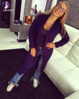 2018 New Fashion Women Knitted Sweater Coat Autumn And Spring Long Sleeve Cardigan Jacket Female Casual Outwear Tops pull Femme