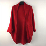 2018 New Fashion Women Casual Korea Loose Shawl Batwing Sleeves Lady Knit Sweater Coat Woolen Women Cardigans Jacket