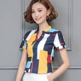 2018 New Fashion Women Blouses Summer Shirts Female Clothing Short 3/4 Long Sleeve Blusas Women's Blouse 3D Print Office OL Tops