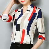 2018 New Fashion Women Blouses Summer Shirts Female Clothing Short 3/4 Long Sleeve Blusas Women's Blouse 3D Print Office OL Tops