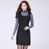 2018 New Fashion Women Autumn Winter Lattice Woolen Vest Dress Houndstooth Sundress Thousand Birds Big Size Morality Dress S-5xl