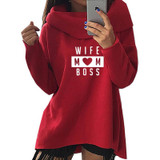 2018 New Fashion Wife Mom Boss Print Sweatshirt Femmes Hoodies Sweatshirts Kawaii Funny Hoody Pattern Comfortable Creative