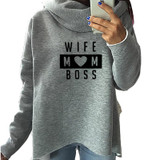2018 New Fashion Wife Mom Boss Print Sweatshirt Femmes Hoodies Sweatshirts Kawaii Funny Hoody Pattern Comfortable Creative