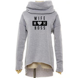 2018 New Fashion Wife Mom Boss Print Sweatshirt Femmes Hoodies Sweatshirts Kawaii Funny Hoody Pattern Comfortable Creative