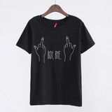 2018 New Fashion T-shirt Women BOY BYE Letter Printing T Shirt Women Tops Casual Brand Tee Shirt Femme Woman Clothing 62474