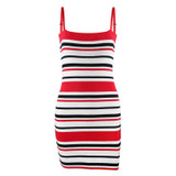 2018 New Fashion Stripe Dresses Sleeveless Women Striped Party Knitted Dress Casual Vestidos Robe Femme