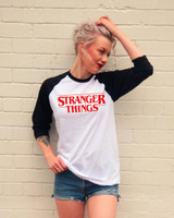 2018 New Fashion Stranger Things Print Funny Fitness Women T-Shirt Character Design T Shirts Summer Hipster TopsTees Long Sleeve