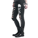 2018 New Fashion Skull Printed Hollow Hole Women Leggings Woman Pants high quality