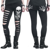2018 New Fashion Skull Printed Hollow Hole Women Leggings Woman Pants high quality