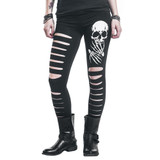 2018 New Fashion Skull Printed Hollow Hole Women Leggings Woman Pants high quality