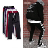 2018 New Fashion Lengthened Section Sweatpants Men Occident Retro Hip Hop Trousers Side Stripe Hit Color Unisex Casual Pant