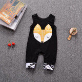 2018 New fashion baby rompers infant clothing cotton Black sleeveless cartoon Jumpsuit newborn baby boy girl clothes