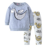 2018 New Fashion infant clothes baby boy clothes sets Long sleeve dinosaur T-shirt+pants 2pcs Newborn baby clothing set