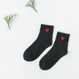 2018 New Fashion Harajuku Women Cotton Long Socks Japanese Novelty Love Heart Pattern Socks Hiphop Solid Cotton Cool Socks