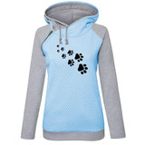 2018 New Fashion Funny Cats Footprints Patterns Kawaii Sweatshirts Tops Femmes Printing Youth Loose Harajuku Creative Buckle