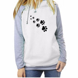 2018 New Fashion Funny Cats Footprints Patterns Kawaii Sweatshirts Tops Femmes Printing Youth Loose Harajuku Creative Buckle