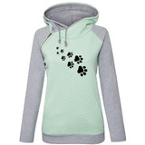 2018 New Fashion Funny Cats Footprints Patterns Kawaii Sweatshirts Tops Femmes Printing Youth Loose Harajuku Creative Buckle