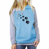 2018 New Fashion Funny Cats Footprints Patterns Kawaii Sweatshirts Tops Femmes Printing Youth Loose Harajuku Creative Buckle