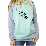 2018 New Fashion Funny Cats Footprints Patterns Kawaii Sweatshirts Tops Femmes Printing Youth Loose Harajuku Creative Buckle
