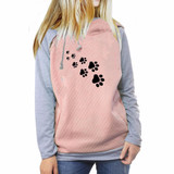 2018 New Fashion Funny Cats Footprints Patterns Kawaii Sweatshirts Tops Femmes Printing Youth Loose Harajuku Creative Buckle