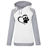 2018 New Fashion Funny Cat Footprint Patterns Hoodies Women Tops Sweatshirts Pattern Clothings Harajuku Youth and For Autumn