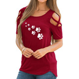 2018 New Fashion Footprint Pattern Print Shirt Women Tshirt T-Shirt Summer Bts Silicone Plus Size Kyliejenner Cactus