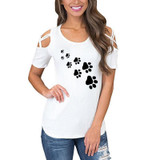 2018 New Fashion Footprint Pattern Print Shirt Women Tshirt T-Shirt Summer Bts Silicone Plus Size Kyliejenner Cactus