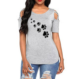 2018 New Fashion Footprint Pattern Print Shirt Women Tshirt T-Shirt Summer Bts Silicone Plus Size Kyliejenner Cactus