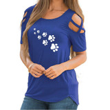 2018 New Fashion Footprint Pattern Print Shirt Women Tshirt T-Shirt Summer Bts Silicone Plus Size Kyliejenner Cactus
