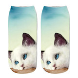 2018 New Fashion Cute Popular Funny Unisex Short Socks 3D Cat Printed Anklet Socks Casual Socks With High Quality hot Sale #30