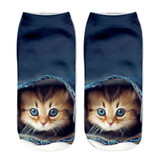 2018 New Fashion Cute Popular Funny Unisex Short Socks 3D Cat Printed Anklet Socks Casual Socks With High Quality hot Sale #30