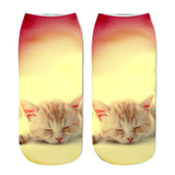 2018 New Fashion Cute Popular Funny Unisex Short Socks 3D Cat Printed Anklet Socks Casual Socks With High Quality hot Sale #30