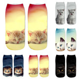 2018 New Fashion Cute Popular Funny Unisex Short Socks 3D Cat Printed Anklet Socks Casual Socks With High Quality hot Sale #30