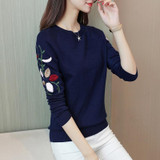 2018 New Fashion Autumn Winter Women Sweater O-neck Embroidery Floral Flower Long Sleeve Knitted Pullovers Female Top Pull Femme