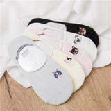 2018 new fashion 5 pairs women socks slippers cute cartoon animal cotton high quality women's boat socks for women invisible